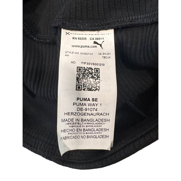 Puma Ribbed Compression Shorts Black Racerback Logo Women's Small - Picture 6 of 6